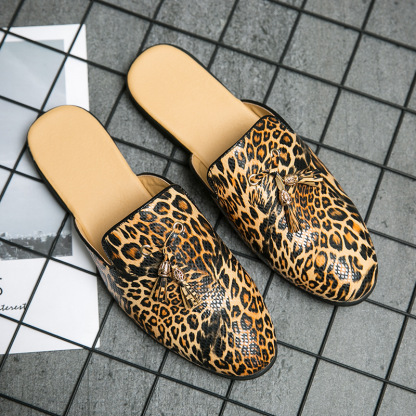 Summer Tassel Casual Leopard Print Slippers