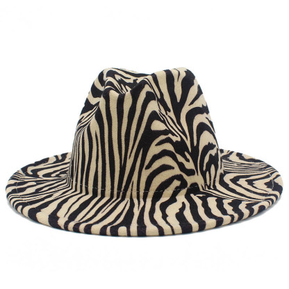 Men's zebra print fedora