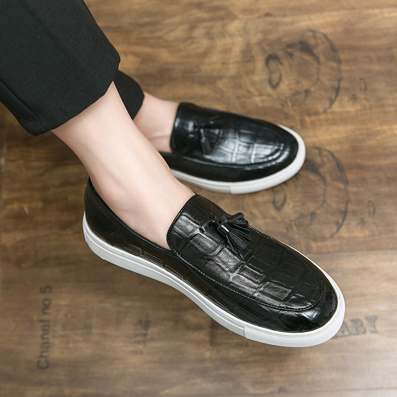 British Business Casual Leather Shoes Flat Sole Board Shoes