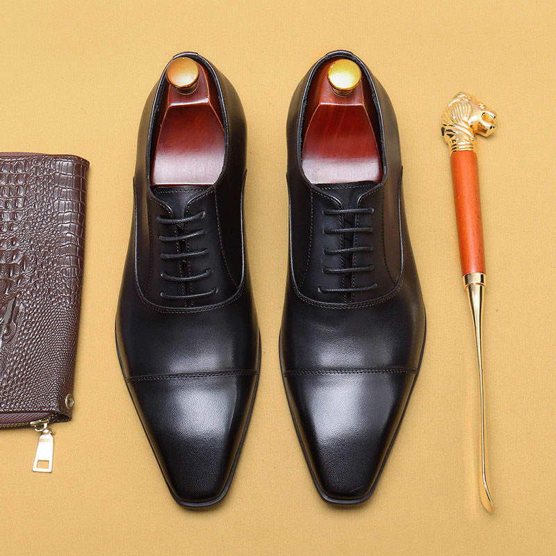 Men's Genuine Leather British-Style Business Formal Oxford Shoes