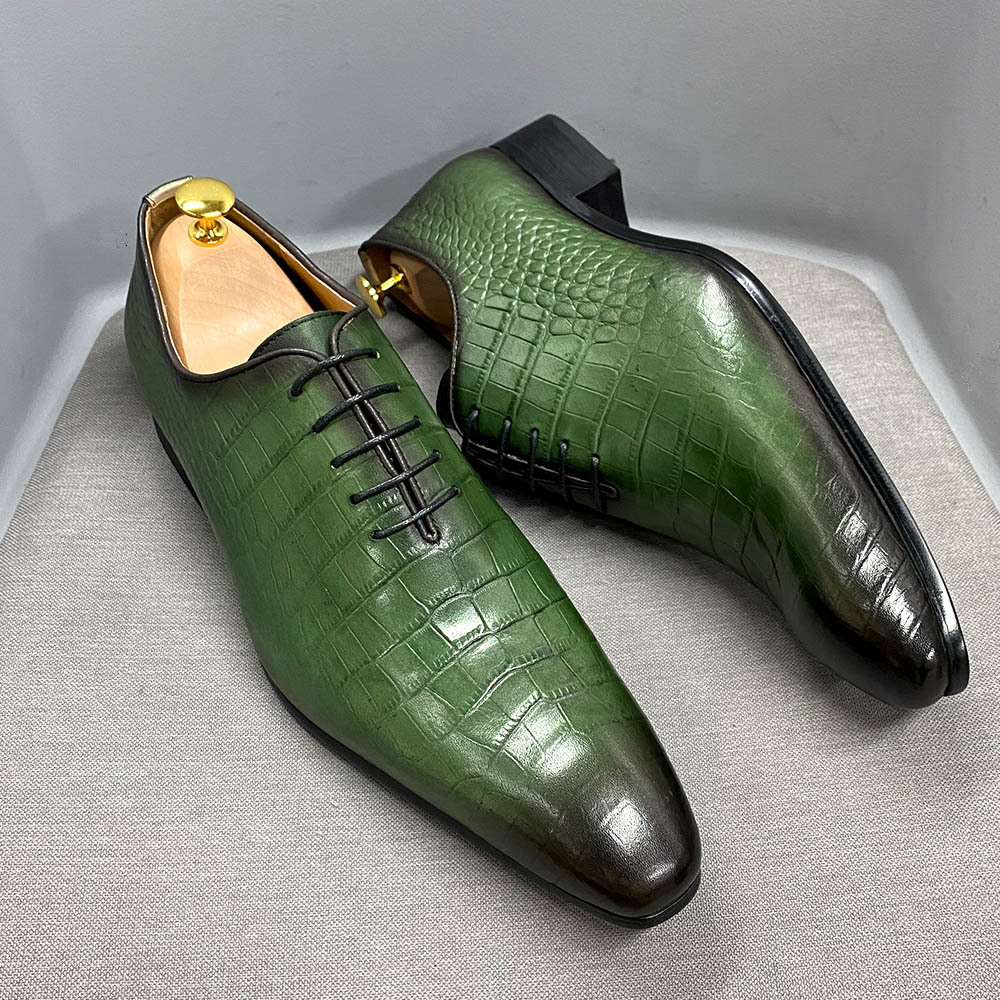 Men's Oxford shoes brand hot selling business crocodile pattern embossed leather shoes men European and American men's shoes manufacturers wholesale recommended
