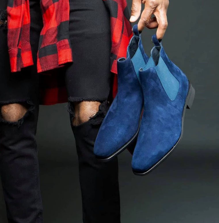 GENTLEMAN™Men's Blue & Black Chelsea Boots – Classic Comfortable Style