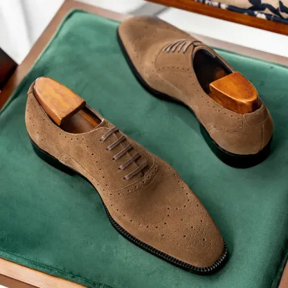 GUYSTEP™-2024 autumn new men's pointed toe British formal business frosted lace-up casual leather shoes