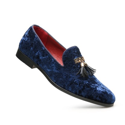 [Order processing] Fashion suede dark pattern loafers men's slip-on shoes cross-border wholesale