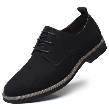New men's large size frosted casual shoes fashionable British lace-up leather shoes men's suede foreign trade shoes Wenzhou shoes 48