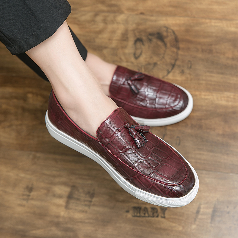 British Business Casual Leather Shoes Flat Sole Board Shoes