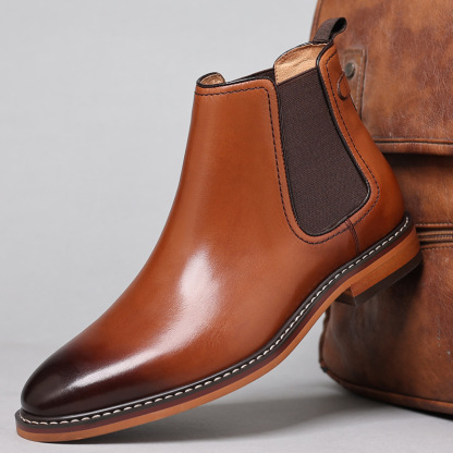 New Men's Formal Leather Shoes Genuine Leather Chelsea Boots Men's Boots One-foot High-top Martin Boots First Layer Cowhide