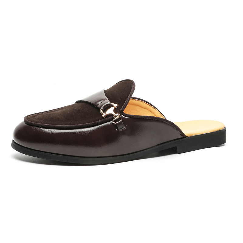 British-style light luxury backless breathable men's shoes