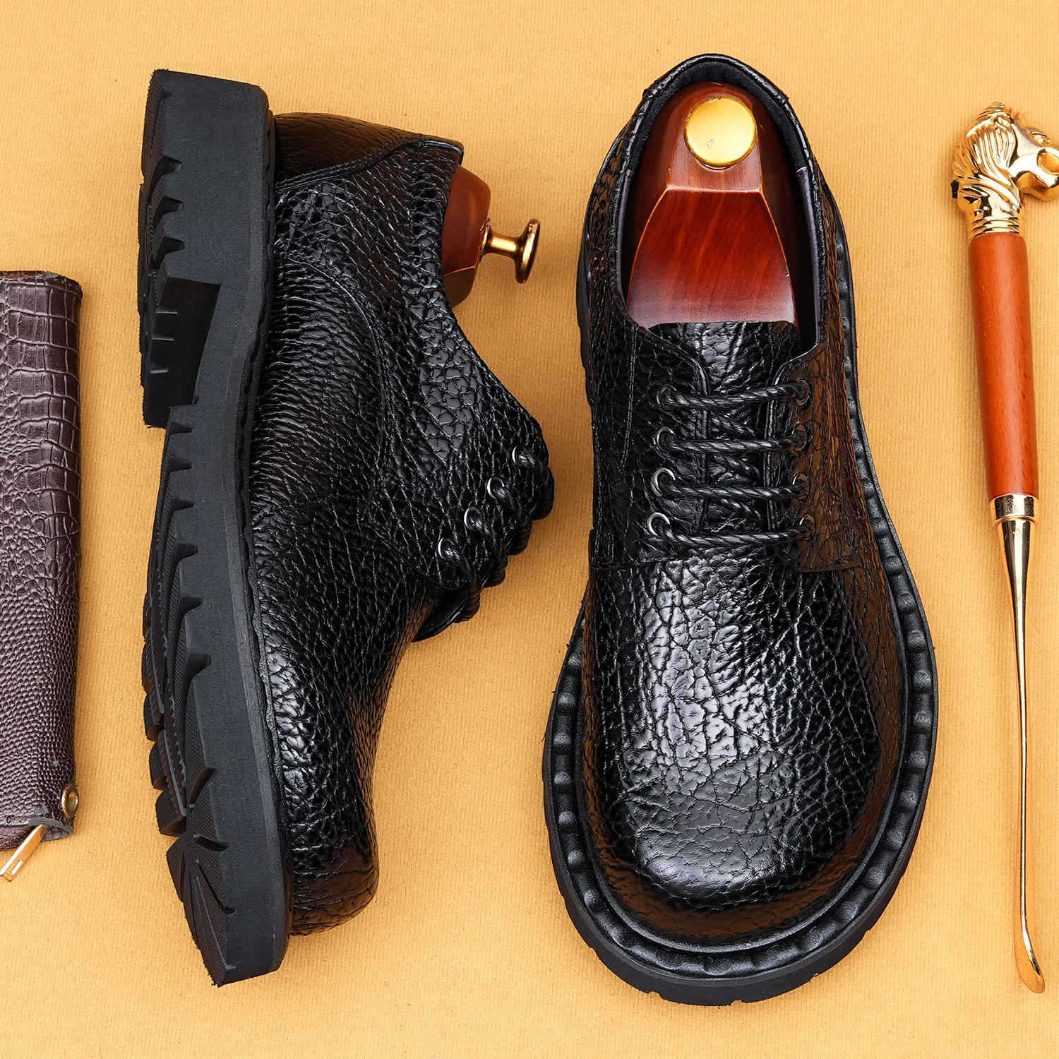 New Genuine Leather Casual British Style Breathable Top Layer Round Toe Shoes