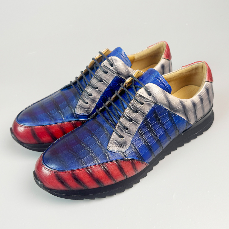 Men's leather casual shoes British style patent leather lace-up personality hot style men's leather shoes genuine leather men's shoes pure cowhide shoes