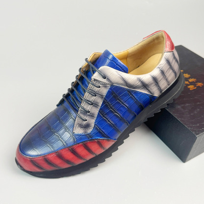 Men's leather casual shoes British style patent leather lace-up personality hot style men's leather shoes genuine leather men's shoes pure cowhide shoes