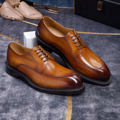 Derby shoes Men's genuine leather cowhide handmade leather shoes