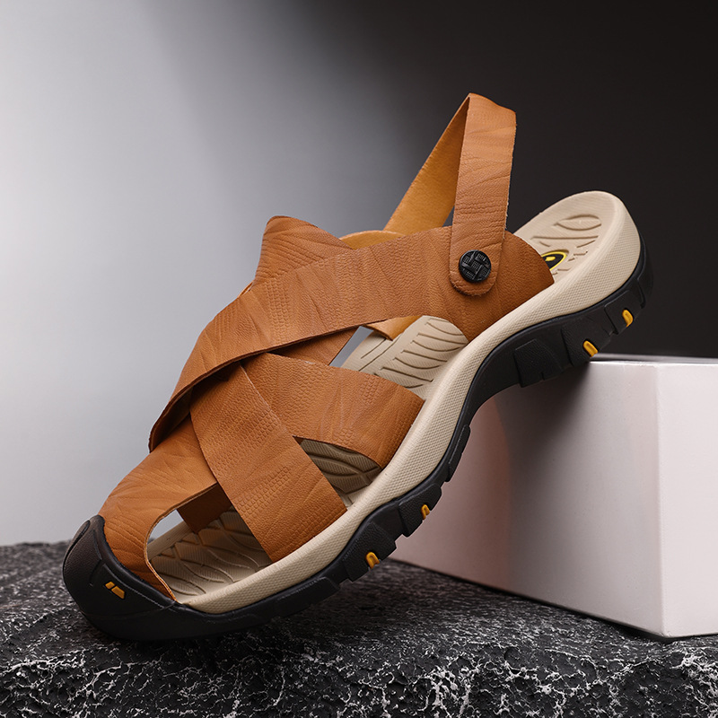 [Copy]Summer Fashion Genuine Leather Casual Men's Buckle Sandals