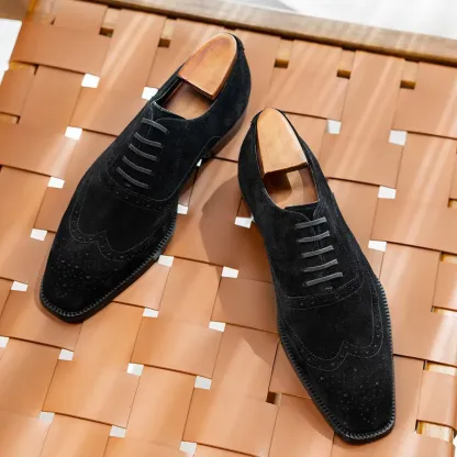 GUYSTEP™-2024 autumn new men's pointed toe British formal business frosted lace-up casual leather shoes