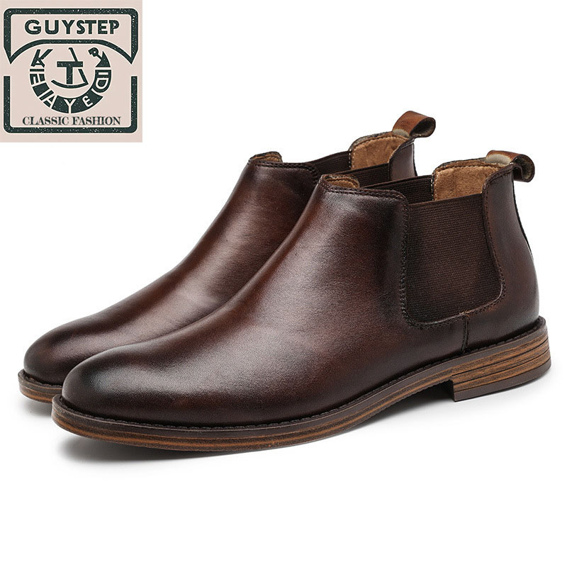 GUYSTEP™-Vintage top layer leather men's Chelsea boots