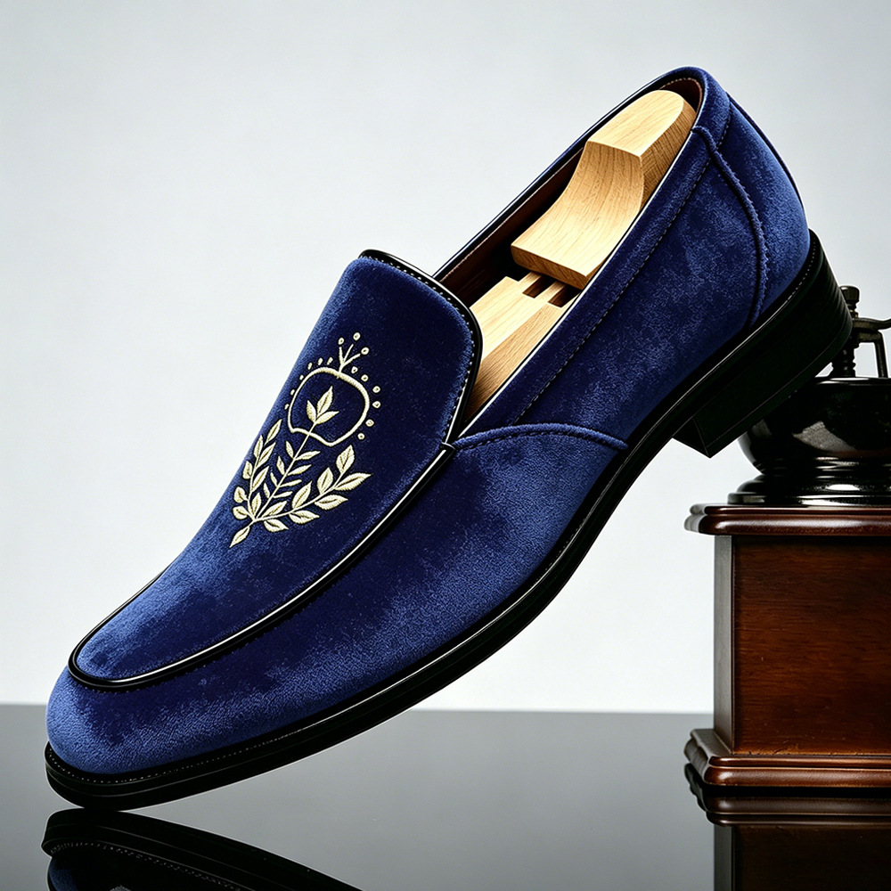 [Copy]Stylish leopard print loafers, slip-on casual plus-size men's shoes