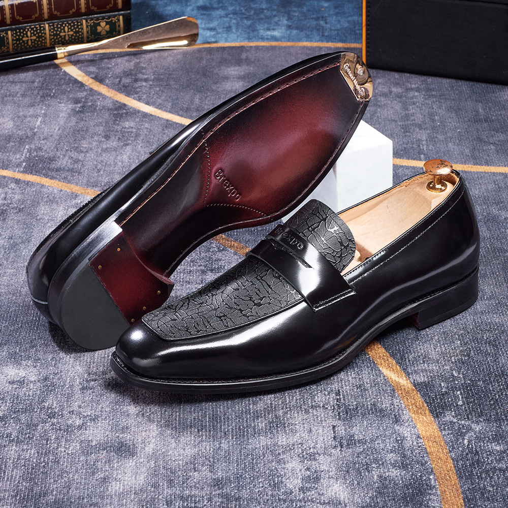 Men's full leather business loafers