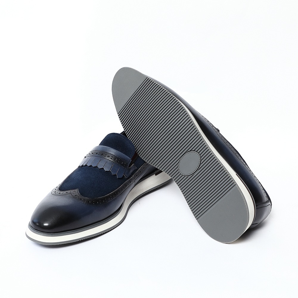 [Copy]GUYSTEP™Classic red and houndstooth breathable leather derby shoes