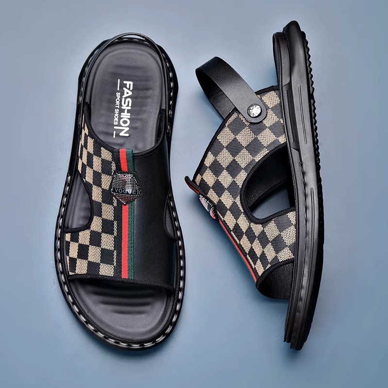 Sandals Men'S 2023 Summer New Casual Soft Sole Beach Shoes Dual-Purpose Genuine Leather Breathable Non-Slip Exterior Men'S Shoes Trendy