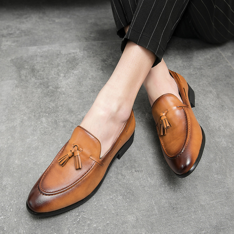[Copy]Fashionable tassel leather loafers