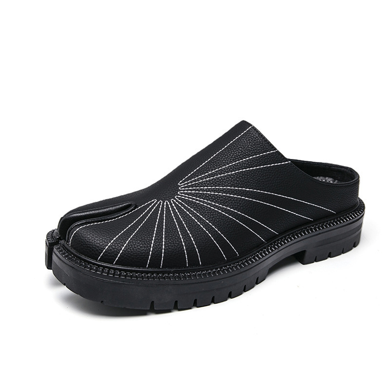 New men's plus size retro split-toe slippers