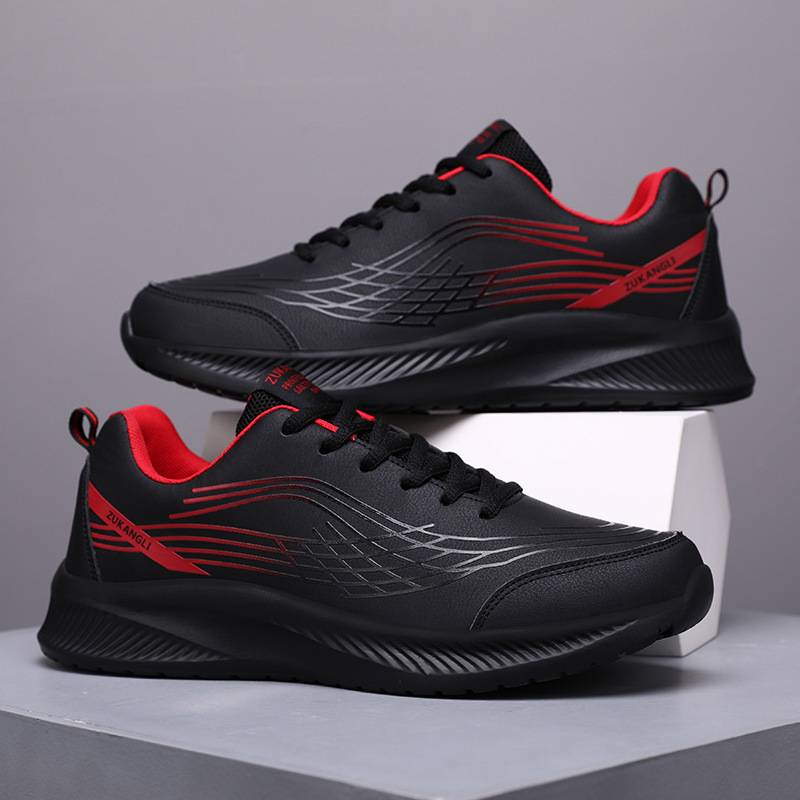 Large size men's soft sole and soft surface casual leather shoes
