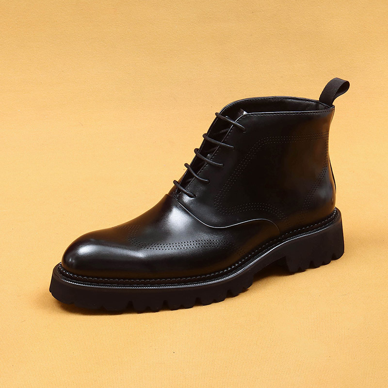 Men's winter Martin boots high-top leather thick-soled shoes