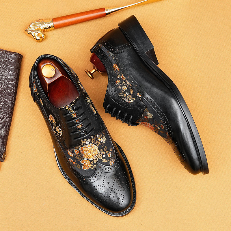 [Copy]Classic color matching fashionable men's Oxford shoes