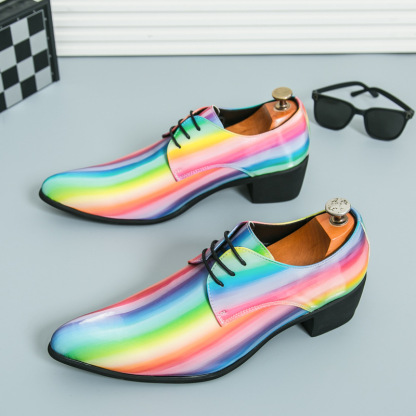 Rainbow Fashion Casual Men's PU Shoes