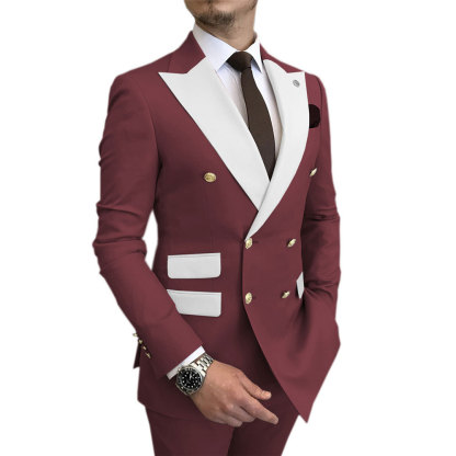 Men's two-piece suit 2024 new cross-border wedding groom best man suit men's business Korean suit