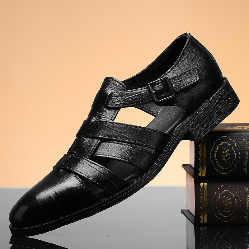 GUYSTEP™-Retro Crocodile Pattern Leather Sandals
