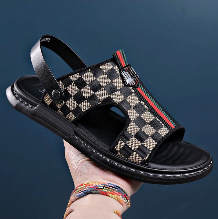 Sandals Men'S 2023 Summer New Casual Soft Sole Beach Shoes Dual-Purpose Genuine Leather Breathable Non-Slip Exterior Men'S Shoes Trendy