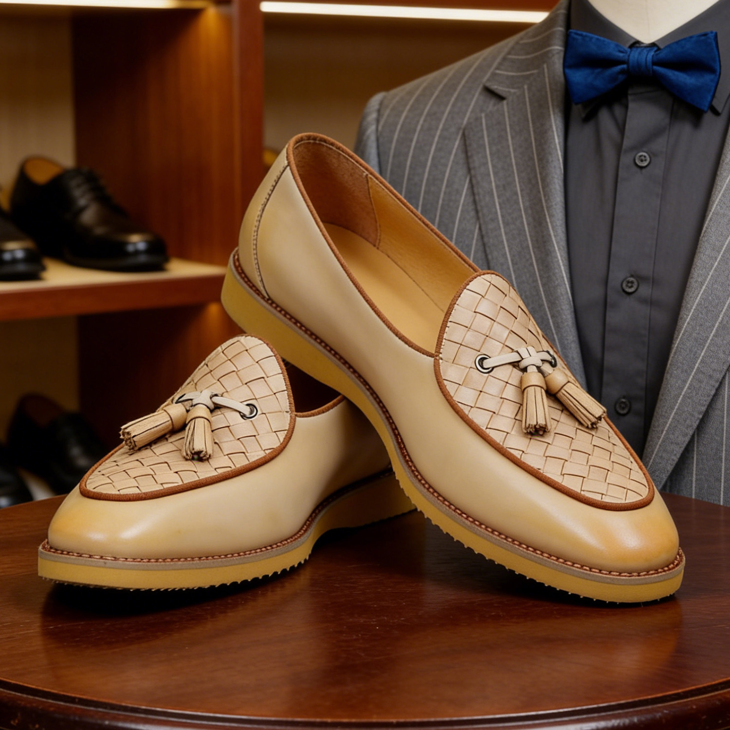 2026 New Breathable Woven Tassel Loafers in Genuine Leather