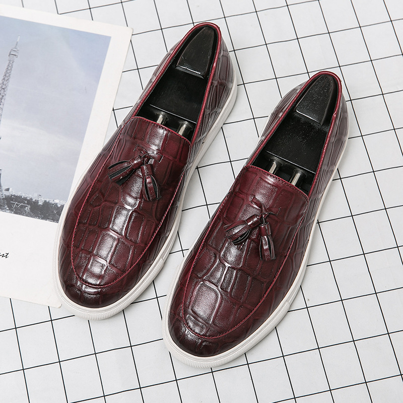 British Business Casual Leather Shoes Flat Sole Board Shoes