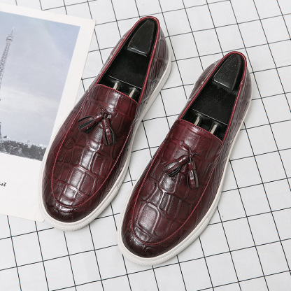British Business Casual Leather Shoes Flat Sole Board Shoes
