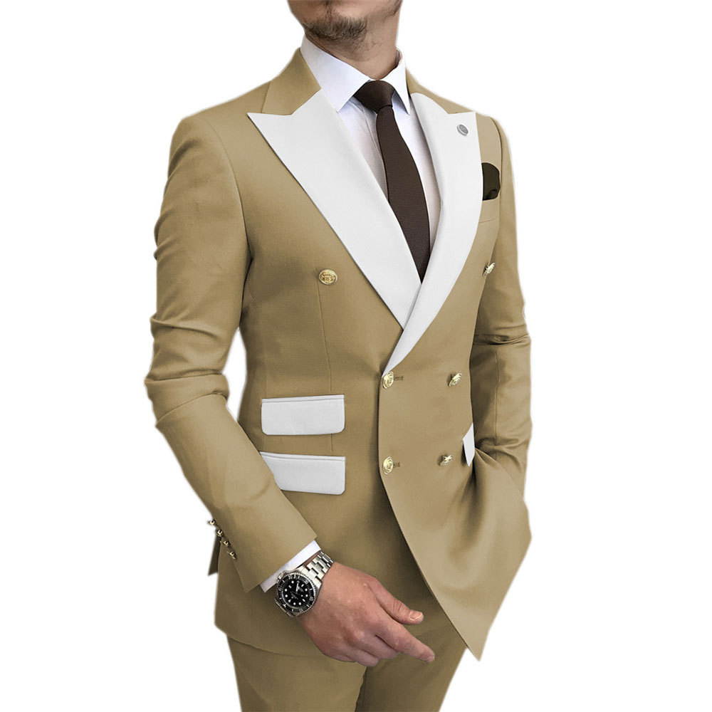 Men's two-piece suit 2024 new cross-border wedding groom best man suit men's business Korean suit