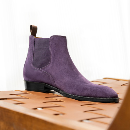 [Well-shaped] Autumn and winter business formal British men's boots small square head cowhide light luxury Chelsea leather boots