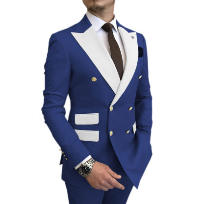 Men's two-piece suit 2024 new cross-border wedding groom best man suit men's business Korean suit