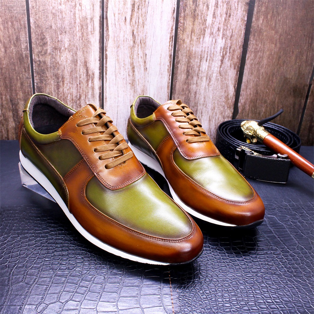 Men's casual British style breathable leather shoes