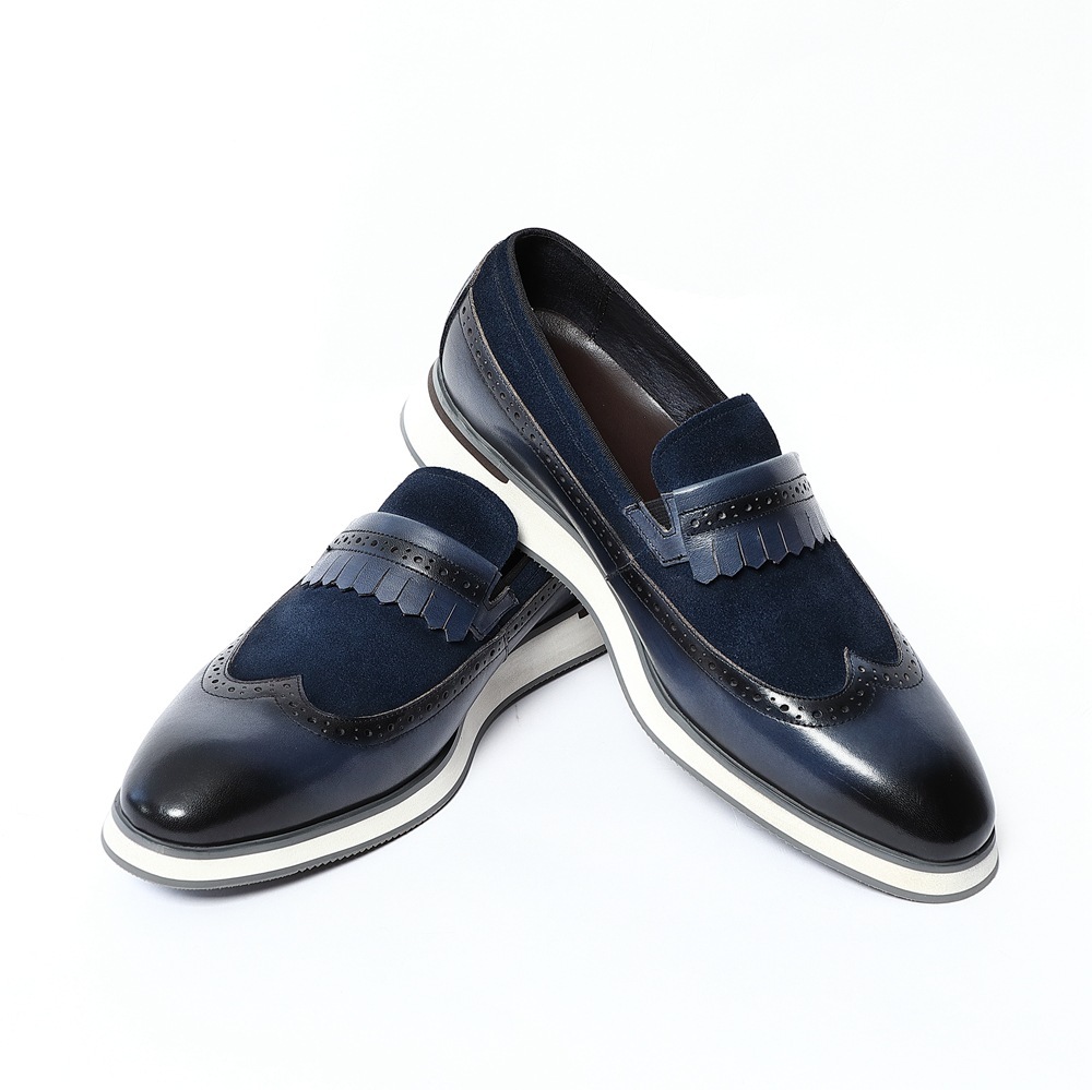 [Copy]GUYSTEP™Classic red and houndstooth breathable leather derby shoes