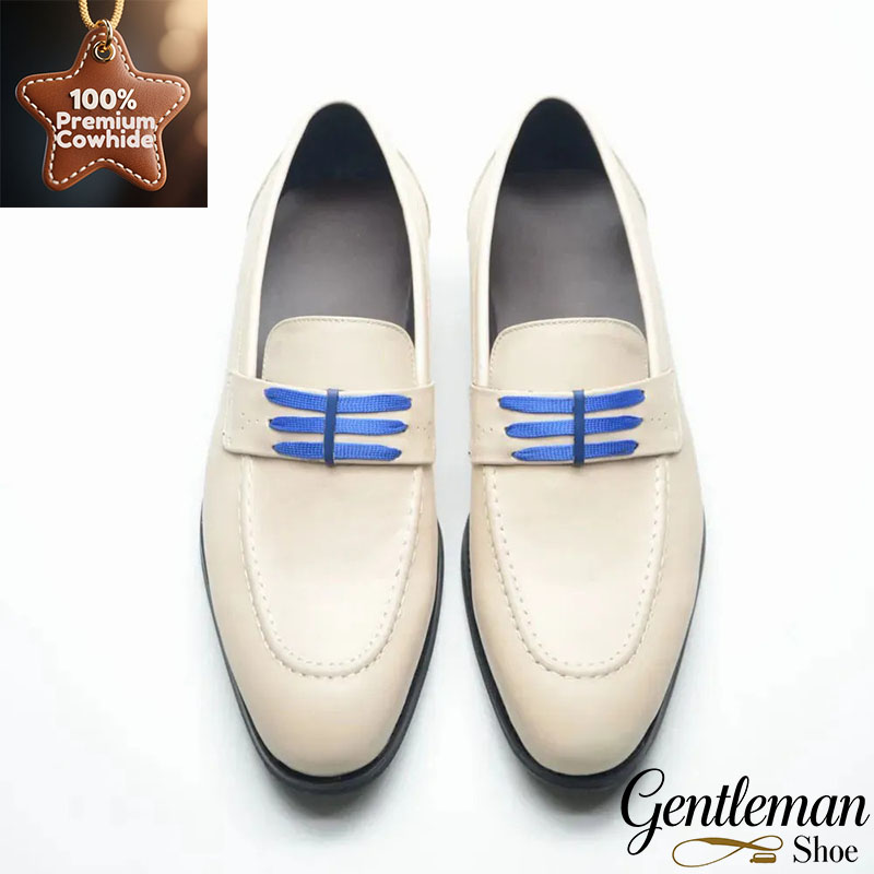 Men's handmade cowhide casual loafers