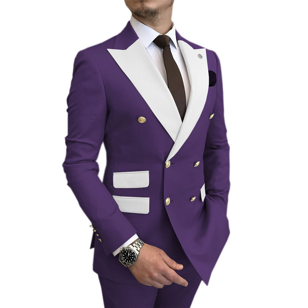 Men's two-piece suit 2024 new cross-border wedding groom best man suit men's business Korean suit