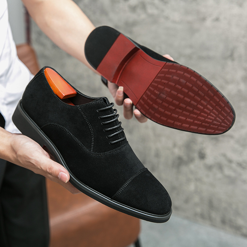 GENTLEMAN™-Men's suede brown and black business lace-up casual shoes