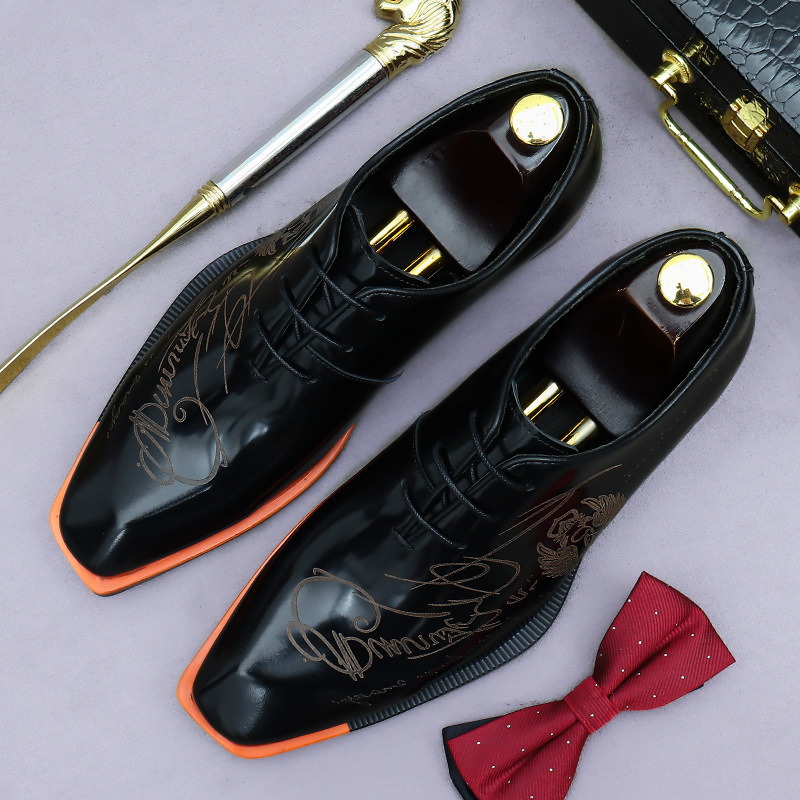 [Copy]Men's high-end quality color matching business casual Oxford shoes first layer cowhide