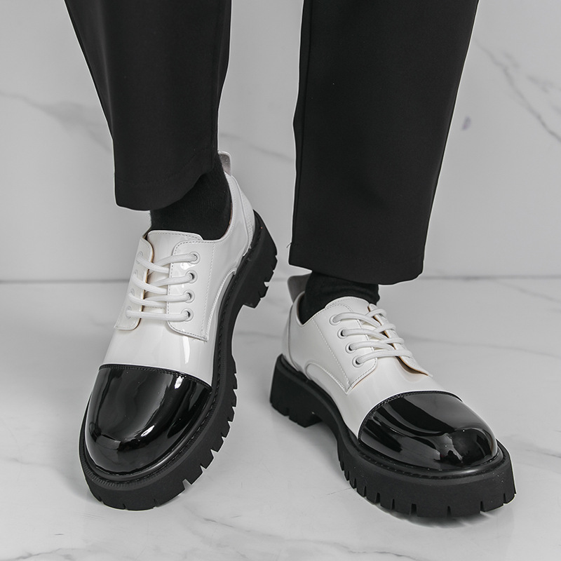 Color-blocked stylish business casual men's shoes