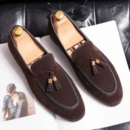 Retro casual tassel loafers