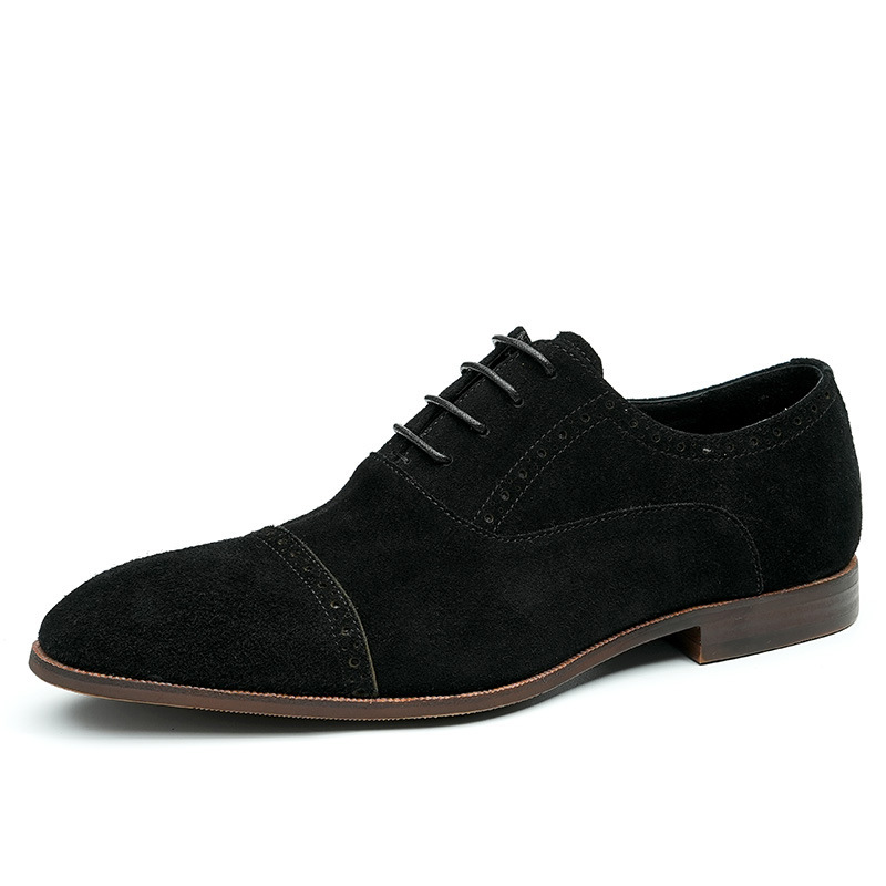 [VIP exclusive] Suede leather shoes men's casual shoes genuine leather suede cowhide business formal three-joint Oxford shoes