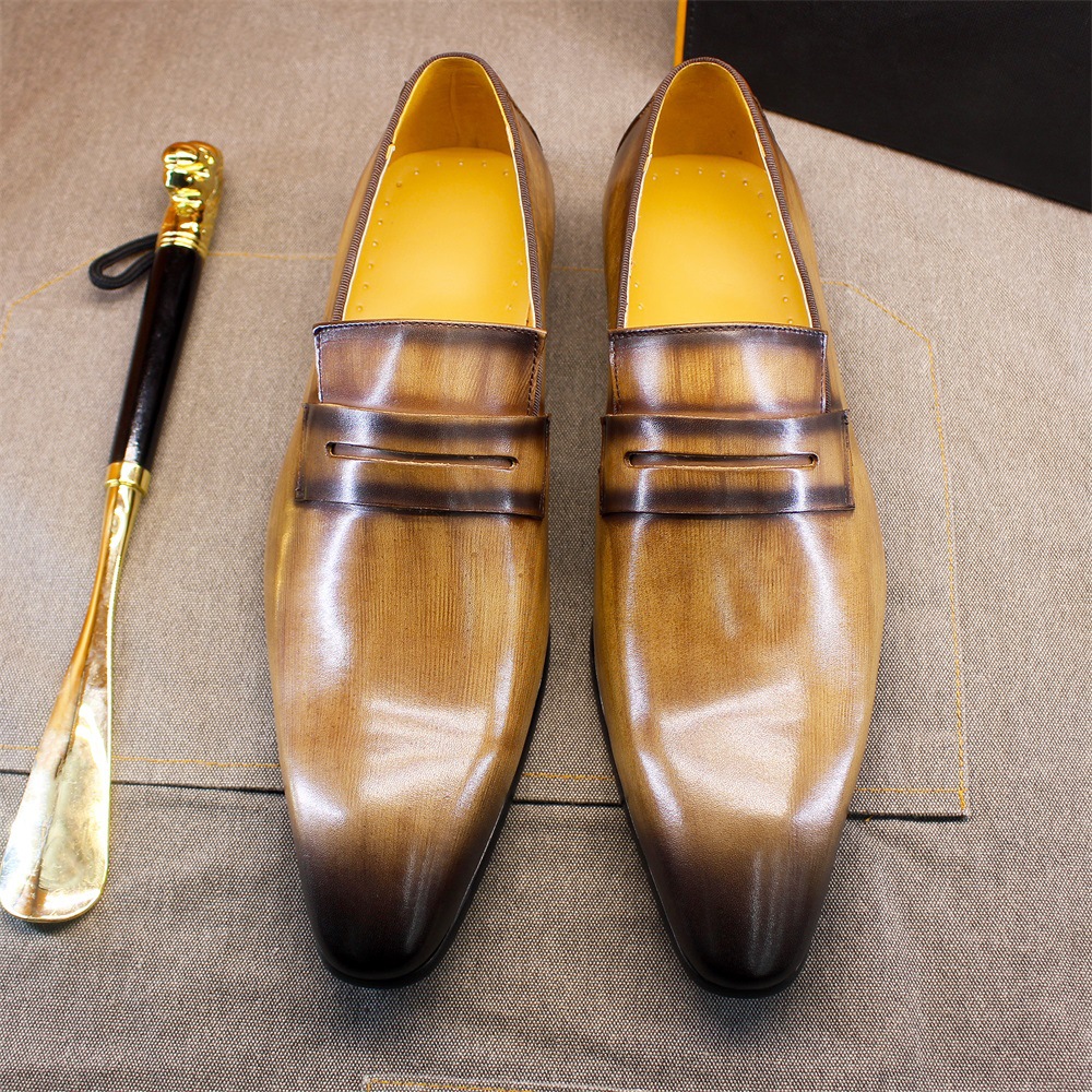 [Copy]Men's stylish green tassel casual shoes