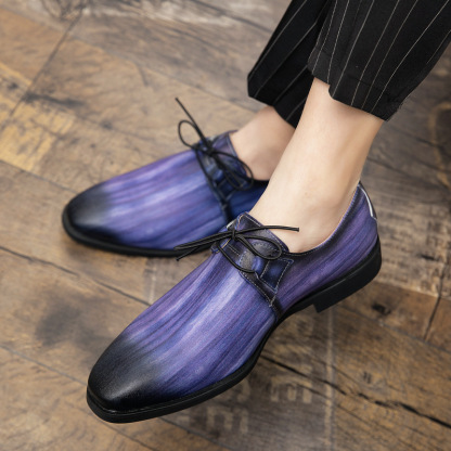 British Pointed Lace Up Leather Shoes