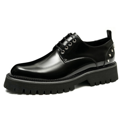 British style studded casual shoes, genuine leather shoes